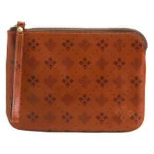 Patricia Nash Signature Print Cassini Wristlet- Tan